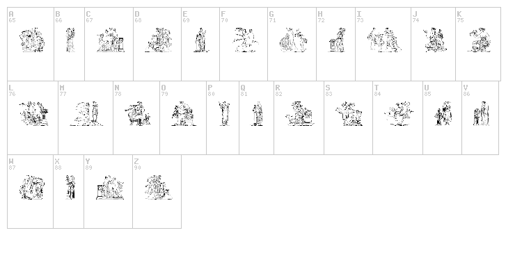 Classic Sketches font map
